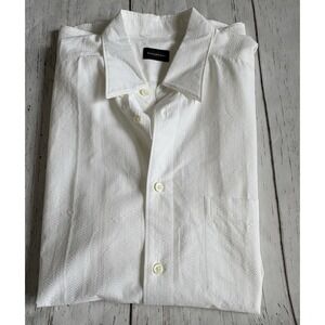 Ermenegildo Zegna Short Sleeve Cotton Shirt White Sz L